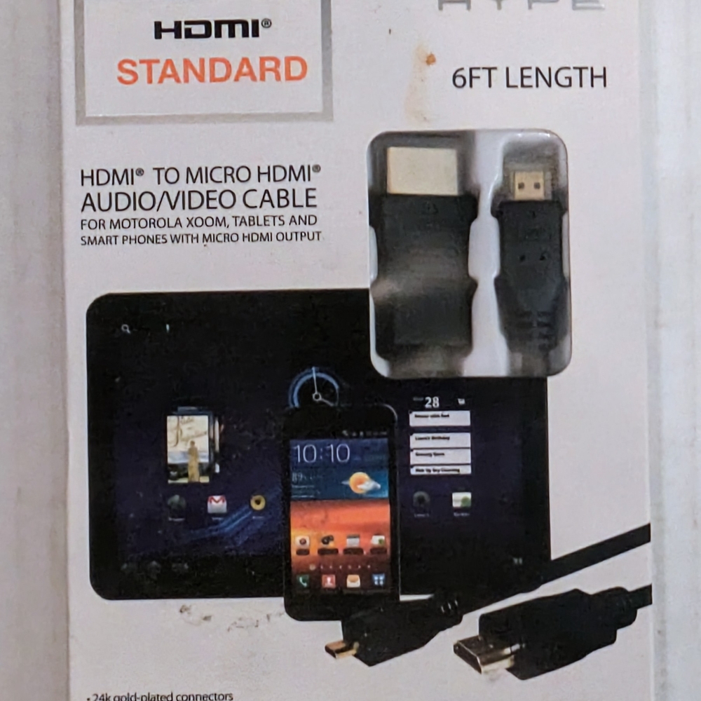HDMI to Micro HDMI Audio/Video Cable 6ft